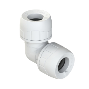 Polypipe PolyPlumb Enhanced, Elbow, 28mm, White, PB128EW